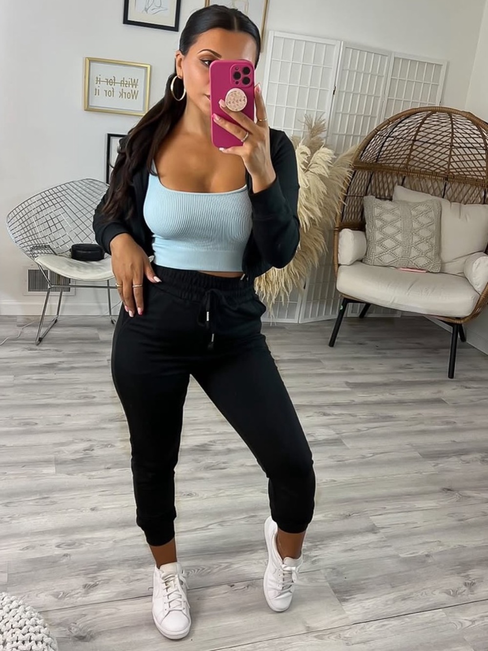 Elegant Black Women's Bomber Jacket